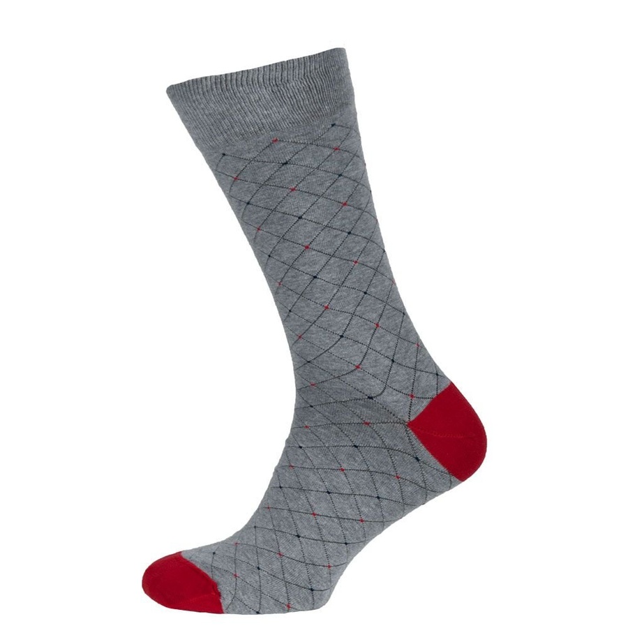 Шкарпетки чоловічі кольорові з бавовни, світло-сірий в крапку