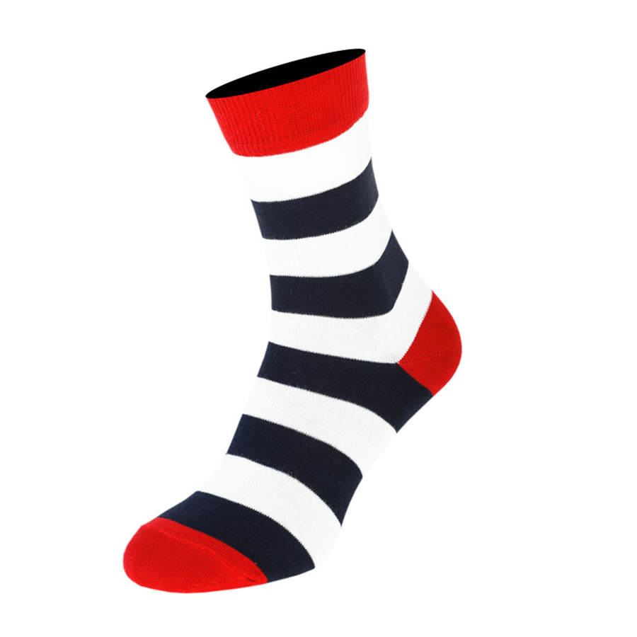Шкарпетки чоловічі Classic Printed з бавовни, у чорно-білу полоску 