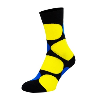 Шкарпетки чоловічі кольорові з бавовни, жовті кулі