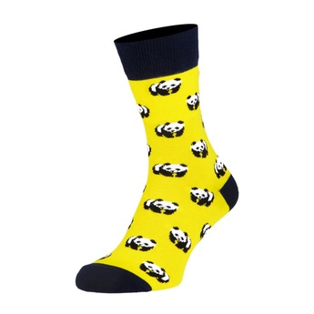  Шкарпетки чоловічі кольорові з бавовни, жовті панди