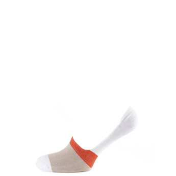 Шкарпетки чоловічі сліди бамбукові, з силіконом білий з помаранчовою смужкою