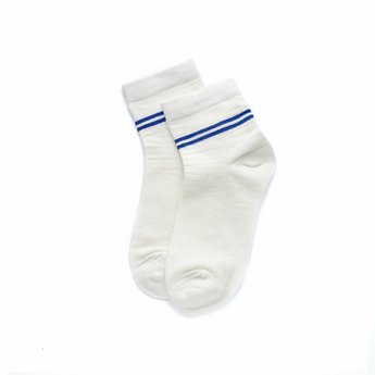 Шкарпетки дитячі Middle бавовняні, сині смужки на молочному фоні