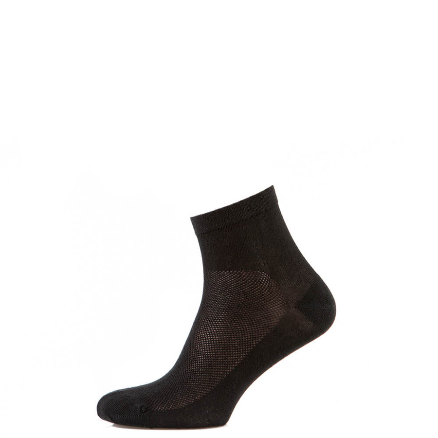 Носки средние из хлопка с сеткой, чёрный