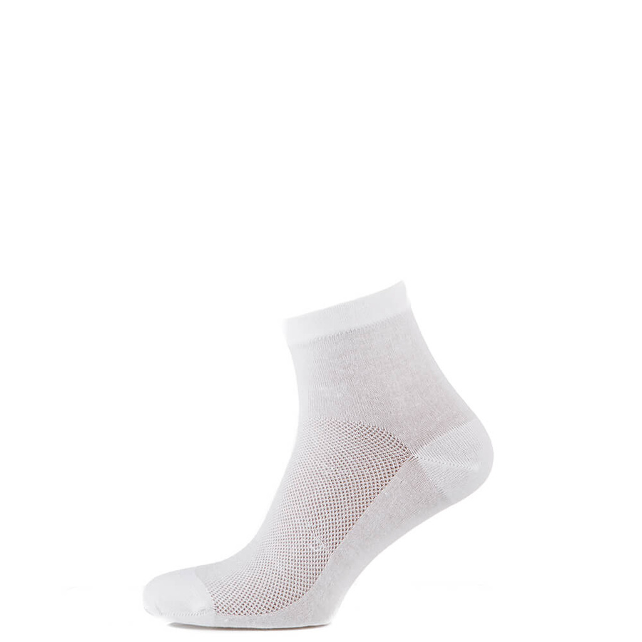 Шкарпетки середні з бавовни з сіткою, білий