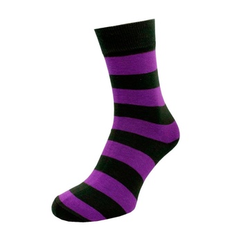 Шкарпетки чоловічі кольорові з бавовни, фіолетова смужка
