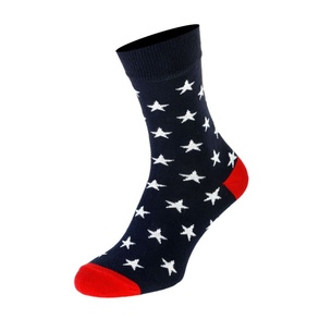 Шкарпетки чоловічі кольорові з бавовни, білі зірки
