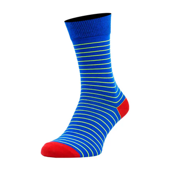 Шкарпетки чоловічі Classic Printed з бавовни,  у синьо-жовту полоску