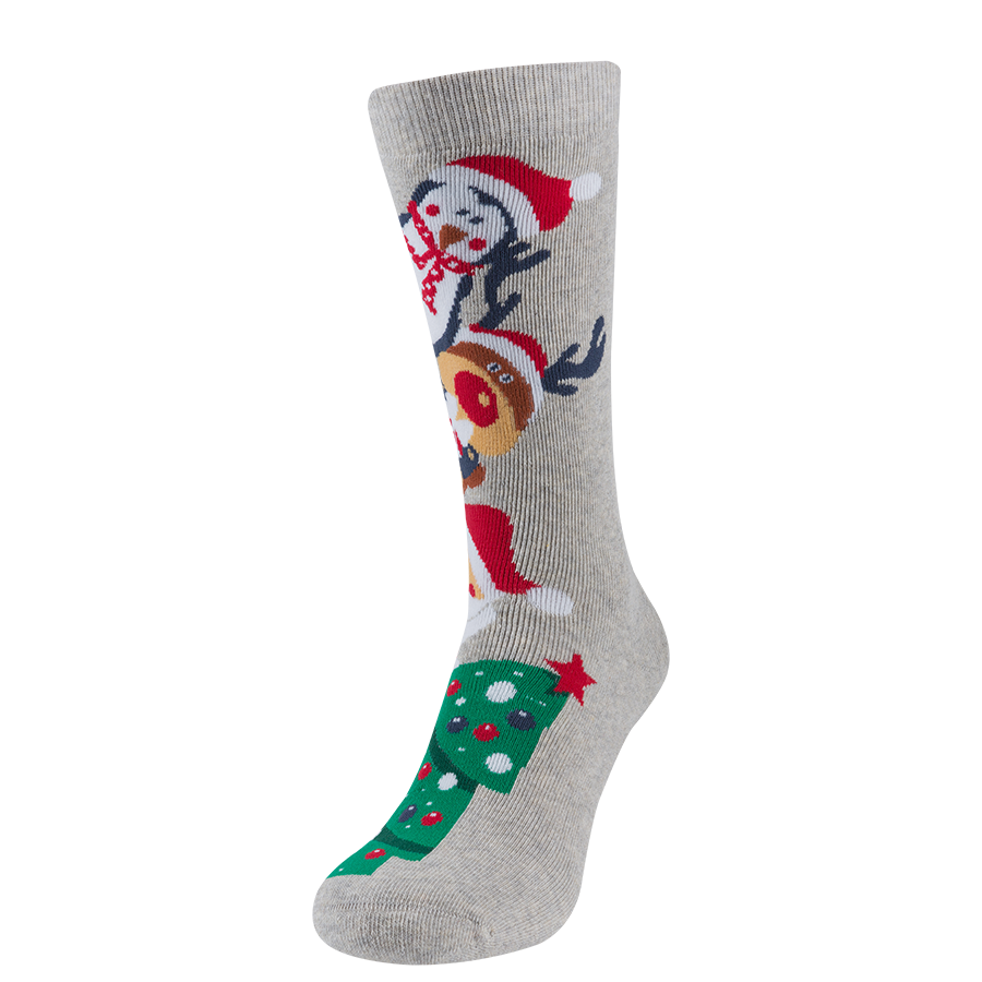 Шкарпетки новорічні унісекс, Санта з оленями