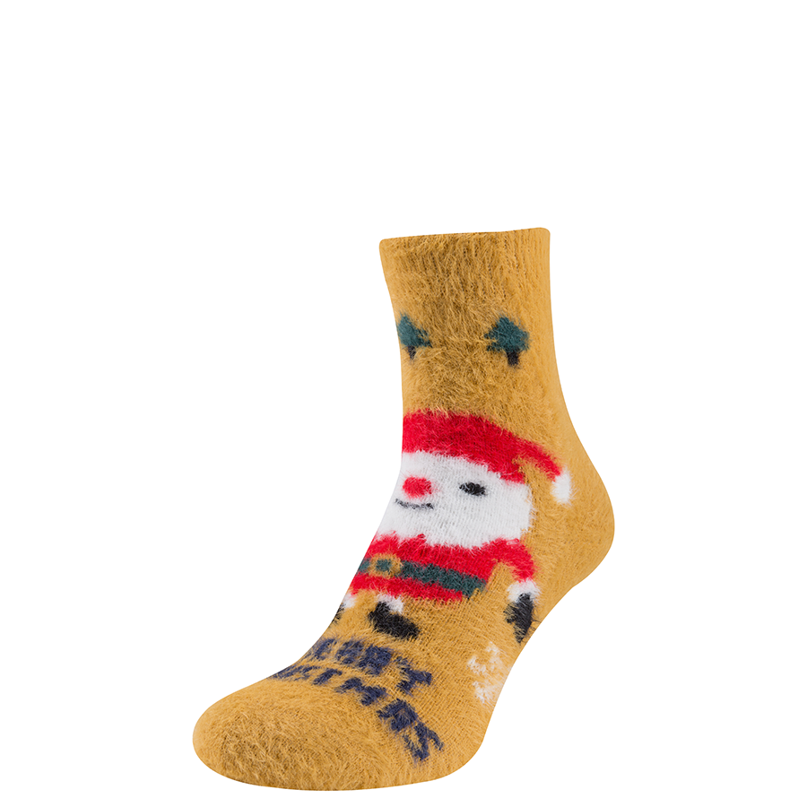 Шкарпетки дитячі новорічні, Санта на гірчичному