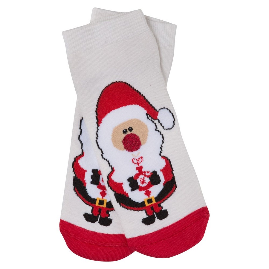 Шкарпетки жіночі новорічні, Санта білий