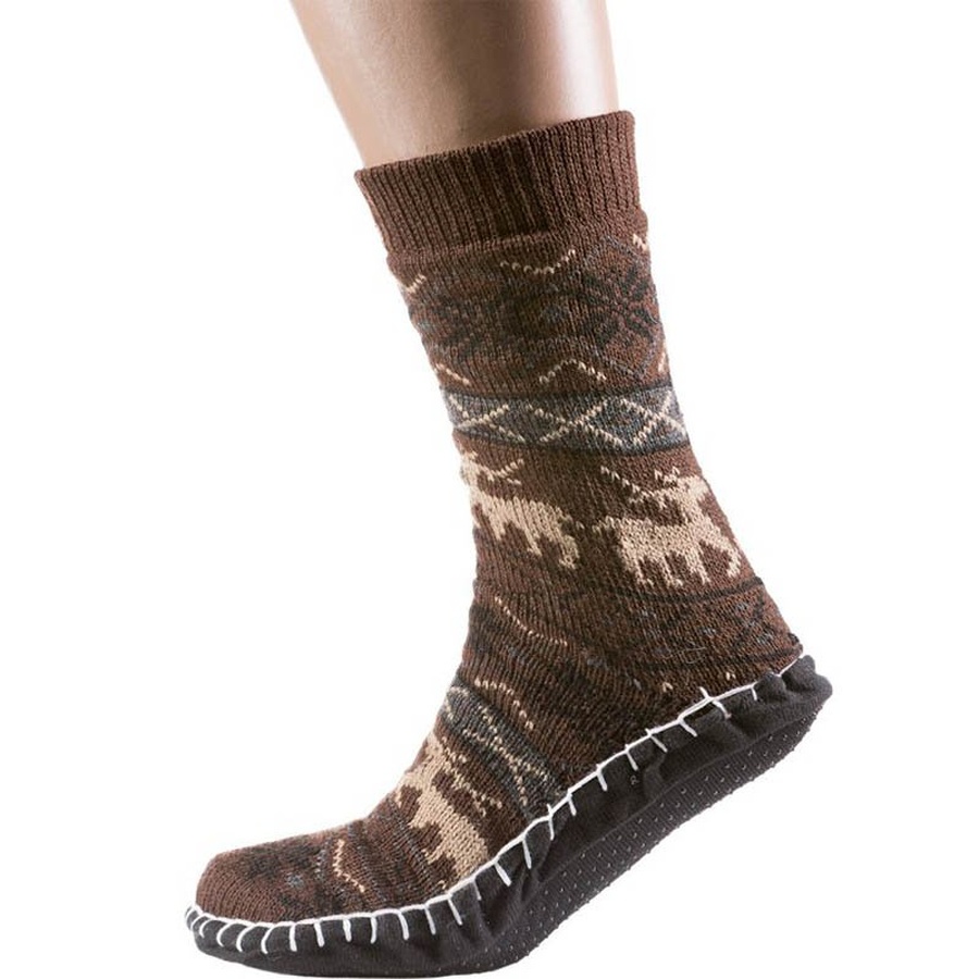 Чоловічі теплі домашні шкарпетки з підошвою, бежевий