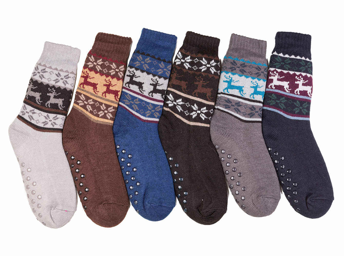 Шкарпетки чоловічі теплі з силіконовою підошвою,сірий