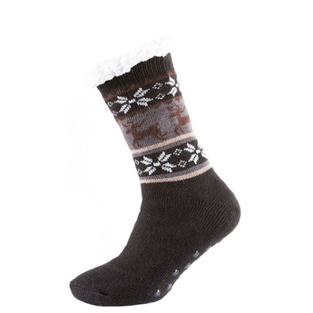 Шкарпетки чоловічі теплі з силіконовою підошвою, чорний з візерунком
