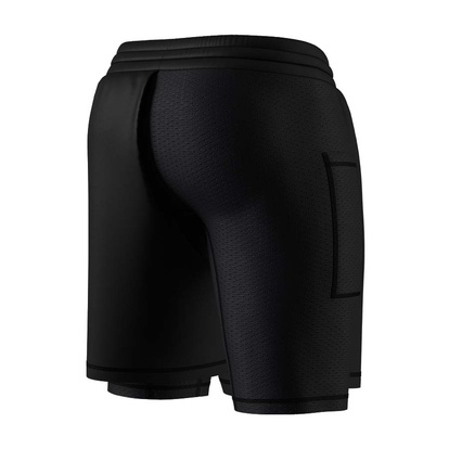 Чоловічі спортивні шорти Anatomic Shorts 2-in-1 Balance чорні, вид у розрізі з внутрішніми анатомічними боксерами