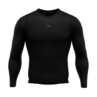 Мужской спортивный лонгслив AirFlex Long Sleeve, черный вид спереди
