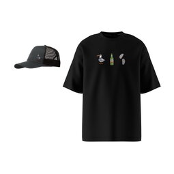 Комплект з футболки та кепки, Beach Rebel Kit, чорний