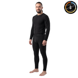 Комплект чоловічої термобілизни лонгслів та штани, Thermal Fleece, чорний