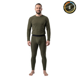 Комплект чоловічої термобілизни лонгслів та штани, Thermal Fleece, хакі