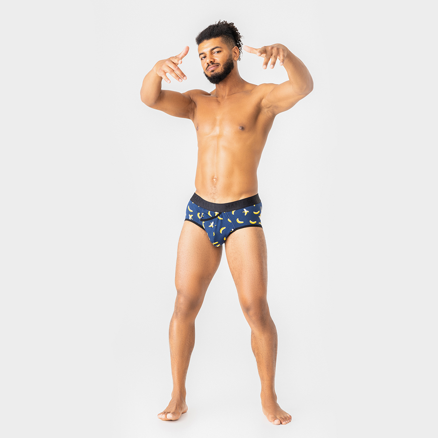 Мужские анатомические брифы Anatomic Briefs 2.0 Black Series, бананы на темно-синем