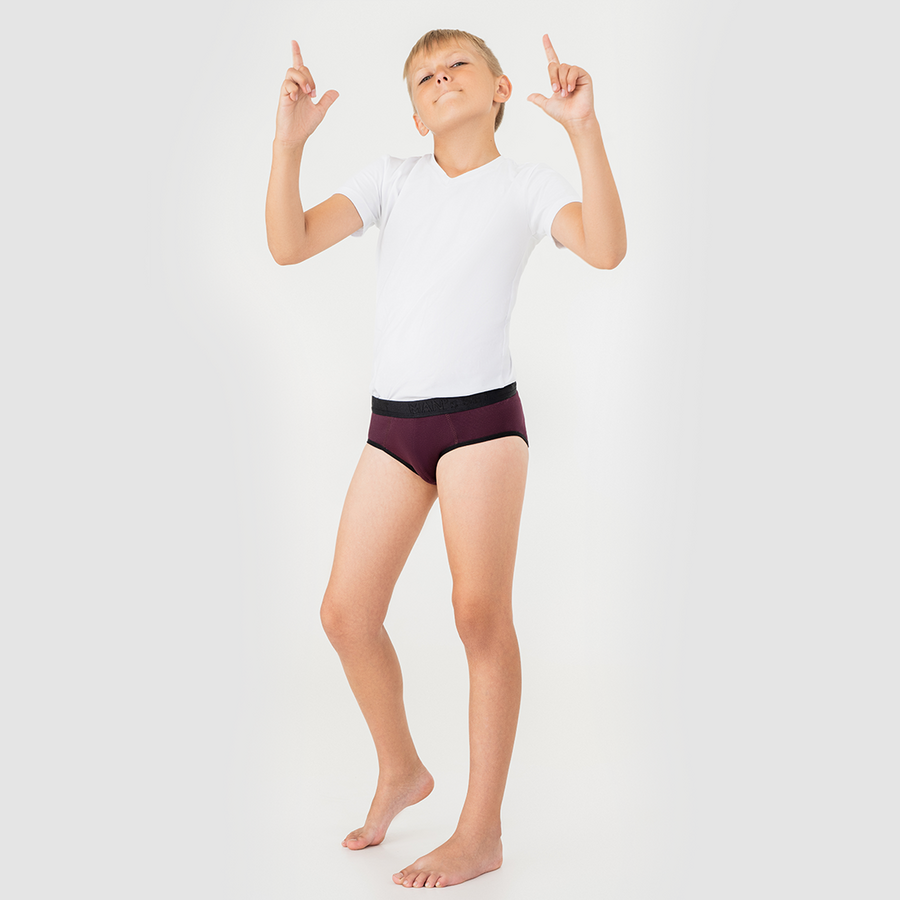 Детские анатомические трусы Anatomic Briefs 2.0 Kids Black Series, марсала