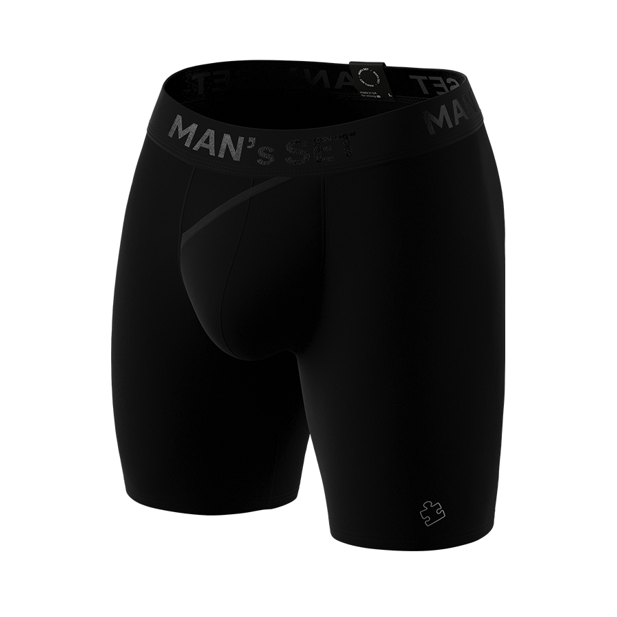 Мужские анатомические боксеры из хлопка, Anatomic Long 2.0, Black Series, Second Half Black