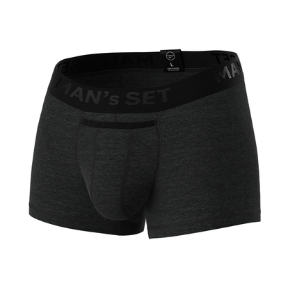 Чоловічі анатомічні боксери Anatomic Classic Low-rise Black Series, антрацит  MAN's SET  вид спереду