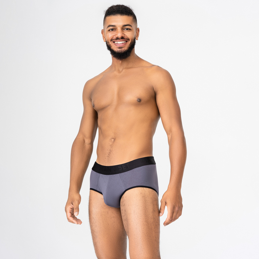 Мужские трусы брифы Anatomic Briefs 2.0 Black Series Micromodal, графитовый