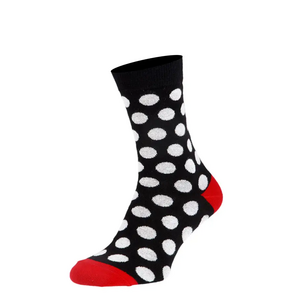 Шкарпетки чоловічі Classic Printed бавовняні, у білий горох на чорному фоні