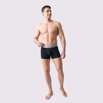 купить мужские анатомические боксеры Intimate 2.1, Silver Series, темно-синий, на человеке