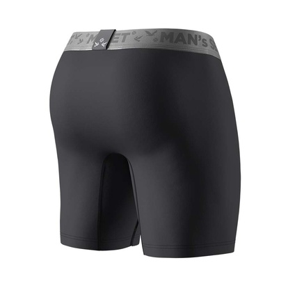 Чоловічі подовжені труси з бавовни, Anatomic Long 2.0, Silver Series, графітовий вид ззаду