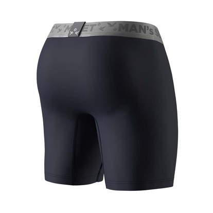 Мужские удлиненные трусы из хлопка, Anatomic Long 2.0, Silver Series, темно-синий сзади