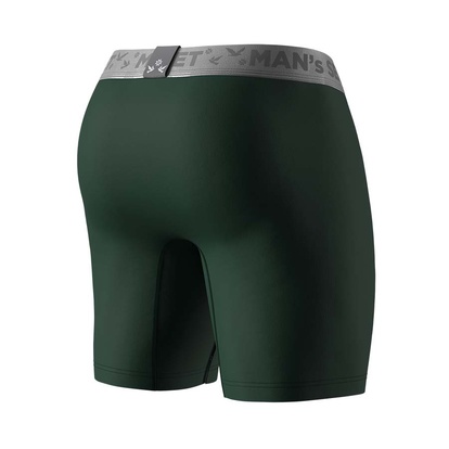 Мужские удлиненные трусы из хлопка, Anatomic Long 2.0, Silver Series, темно-зеленый сзади