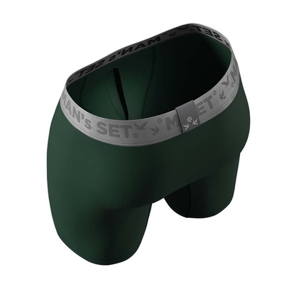 Мужские удлиненные трусы из хлопка, Anatomic Long 2.0, Silver Series, темно-зеленый вид сверху