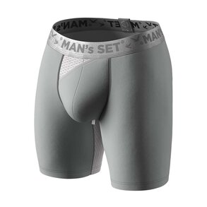 Чоловічі боксери із бавовни з сіткою, Anatomic Long 2.0 Light, Silver Series, сірий