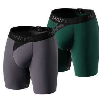 Комплект анатомических трусов Long 2.0 Light, Black Series, темно-зеленый/графитовый, 2шт