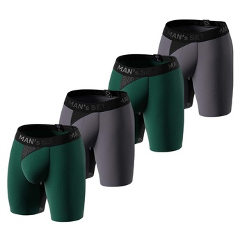 Комплект анатомических трусов Long 2.0 Light, Black Series, темно-зеленый/графитовый, 4шт