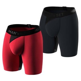 Комплект анатомических трусов Long 2.0 Light, Black Series, темно-синий/красный, 2шт