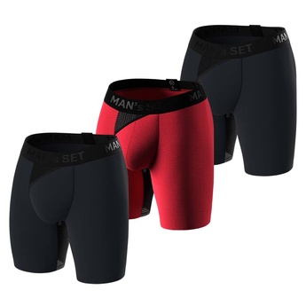 Комплект анатомических трусов Long 2.0 Light, Black Series, темно-синий/красный, 3шт