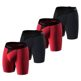 Комплект анатомических трусов Long 2.0 Light, Black Series, темно-синий/красный, 4шт
