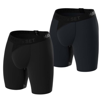 Комплект анатомических трусов Long 2.0 Light, Black Series, темно-синий/черный, 2шт