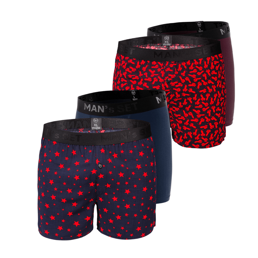 Комплект трусов MIX Long/ Shorts Black Series, 4шт