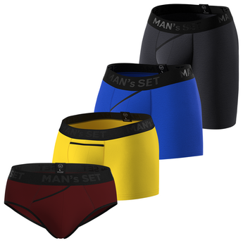 Комплект трусів MIX TEST Classic 1.2/ Classic 2.0/ Long 2.0/ Briefs 2.0 Black Series, 4шт