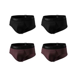 Комплект трусов Anatomic Briefs w/fly Black Series, черный/марсала 4 шт