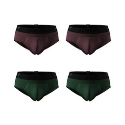 Комплект трусов Anatomic Briefs w/fly Black Series, темно-зеленый/марсала 4 шт