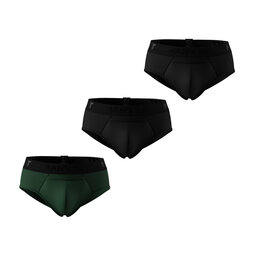 Комплект трусов Anatomic Briefs w/fly Black Series, чёрный/тёмно-зелёный, 3 шт