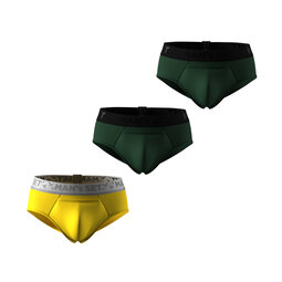 Комплект трусов Anatomic Briefs w/fly, тёмно-зелёный/жёлтый, 3 шт