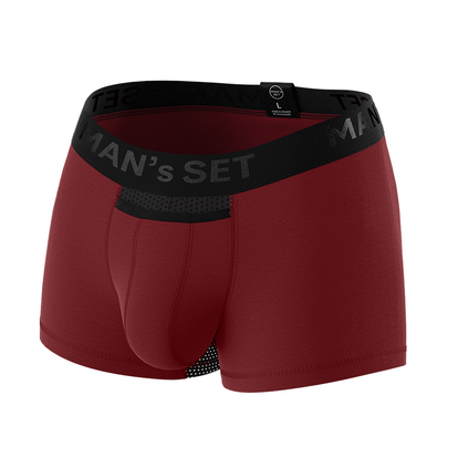 Чоловічі анатомічні боксери  із бавовни з сіткою, Anatomic Classic Light, Black Series, темно-червоний  MAN's SET  вид спереду