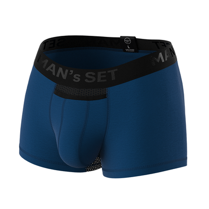 Чоловічі анатомічні боксери  із бавовни з сіткою, Anatomic Classic Light, Black Series, темно-блакитний  MAN's SET  вид спереду