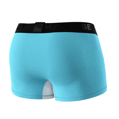 Чоловічі анатомічні боксери  із бавовни з сіткою, Anatomic Classic Light, Black Series, світло-бірюзовий  MAN's SET вигляд 4 