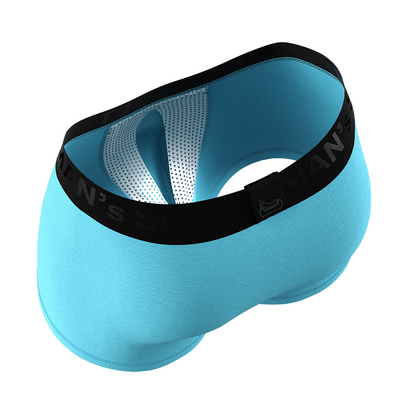 Чоловічі анатомічні боксери  із бавовни з сіткою, Anatomic Classic Light, Black Series, світло-бірюзовий  MAN's SET вигляд 3 